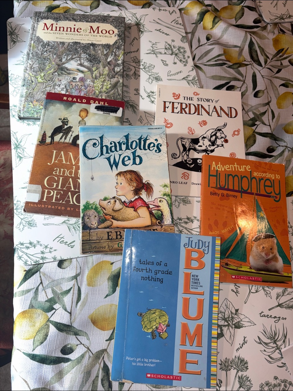 Kids Chapter Books Lot of 6 Charlotte’s Web Humphrey Minnie&Moo Ferdinand EUC